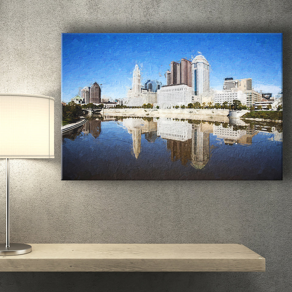 Columbus Skyline Canvas Prints Wall Art Decor - Paiting Canvas, Art Prints, Wall Decor, For Sale