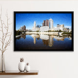 Columbus Skyline Framed Canvas Prints Wall Art Decor - Paiting Canvas, Art Prints, Floating Frame