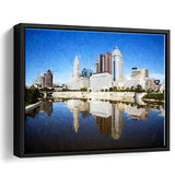 Columbus Skyline Framed Canvas Prints Wall Art Decor - Paiting Canvas, Art Prints, Floating Frame