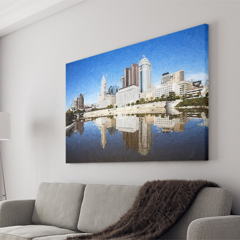 Columbus Skyline Canvas Prints Wall Art Decor - Paiting Canvas, Art Prints, Wall Decor, For Sale