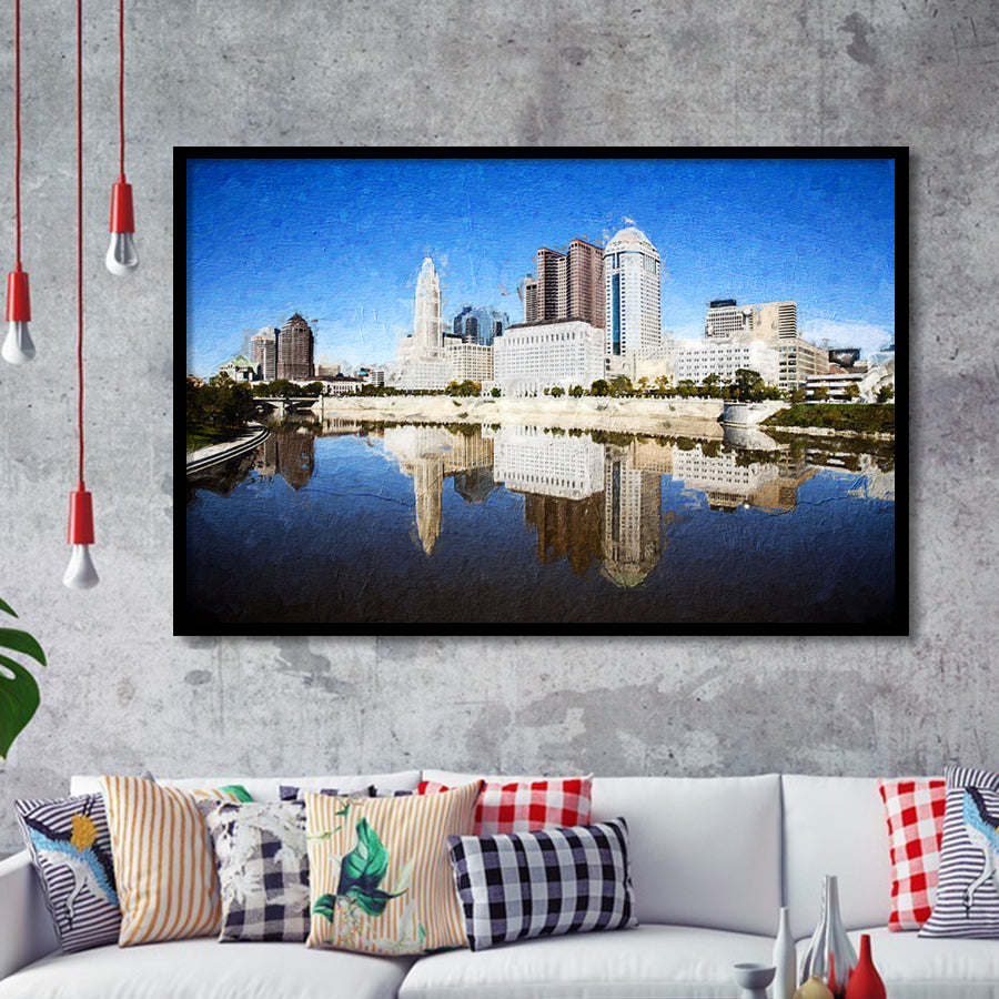 Columbus Skyline Framed Art Prints Wall Decor - Painting Prints, Framed Picture, Home Decor