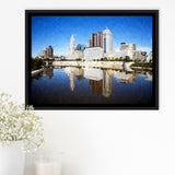 Columbus Skyline Framed Canvas Prints Wall Art Decor - Paiting Canvas, Art Prints, Floating Frame