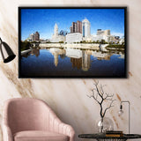 Columbus Skyline Framed Canvas Prints Wall Art Decor - Paiting Canvas, Art Prints, Floating Frame