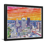 Columbus Watercolor Columbus Ohio, Sport Prints Fan Gift, Framed Art Prints Wall Art Decor