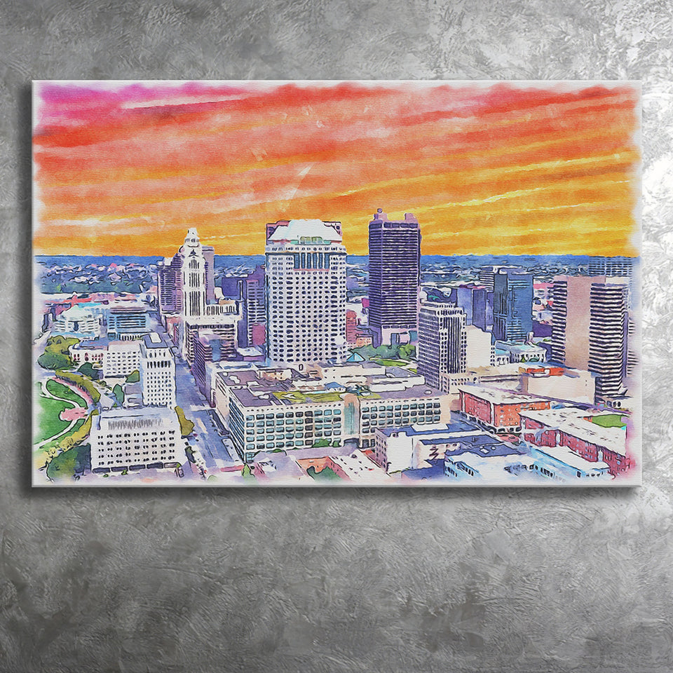 Columbus Watercolor Columbus Ohio, Sport Art Prints Fan Gift, Canvas Prints Wall Art Decor
