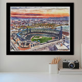 Comerica Park Tigers Watercolor, Sport Prints Fan Gift, Framed Art Prints Wall Art Decor