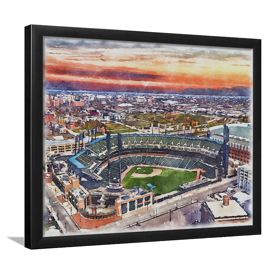 Comerica Park Tigers Watercolor, Sport Prints Fan Gift, Framed Art Prints Wall Art Decor
