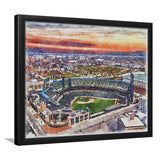 Comerica Park Tigers Watercolor, Sport Prints Fan Gift, Framed Art Prints Wall Art Decor