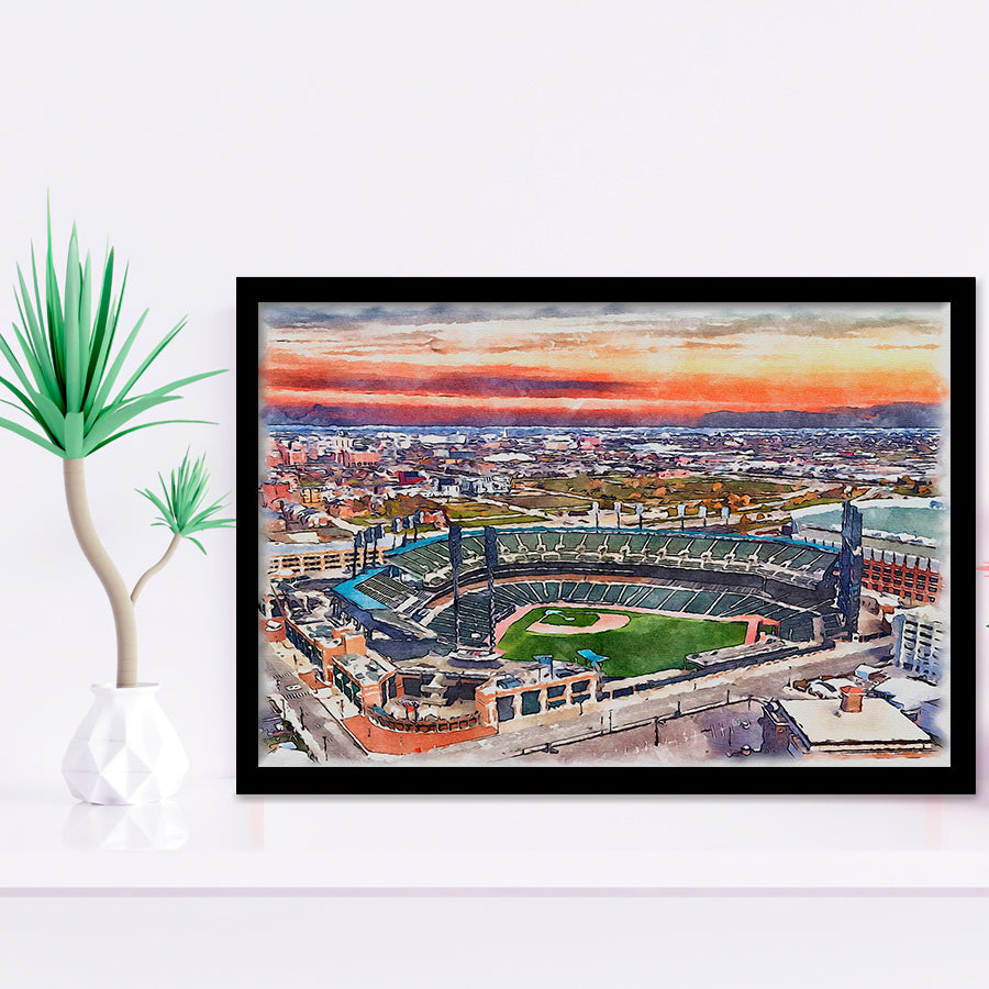 Comerica Park Tigers Watercolor, Sport Prints Fan Gift, Framed Art Prints Wall Art Decor