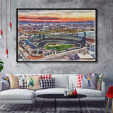 Comerica Park Tigers Watercolor, Sport Art Prints Fan Gift, Framed Canvas Prints Wall Art Decor