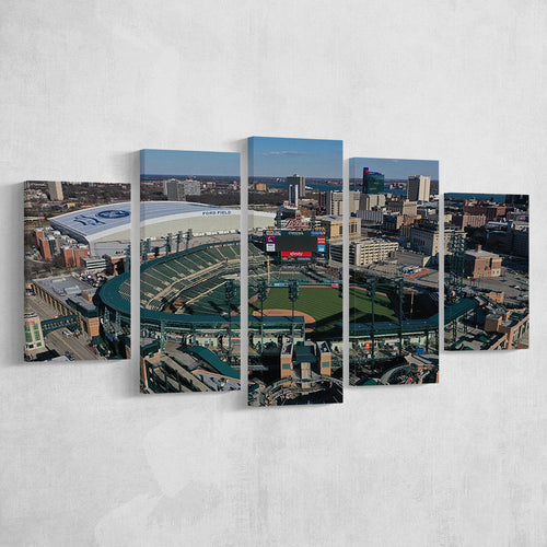 Comerica Park Aerial View, Stadium Canvas, Sport Art, Large Canvas, Multi Panels, Canvas Prints Wall Art Decor