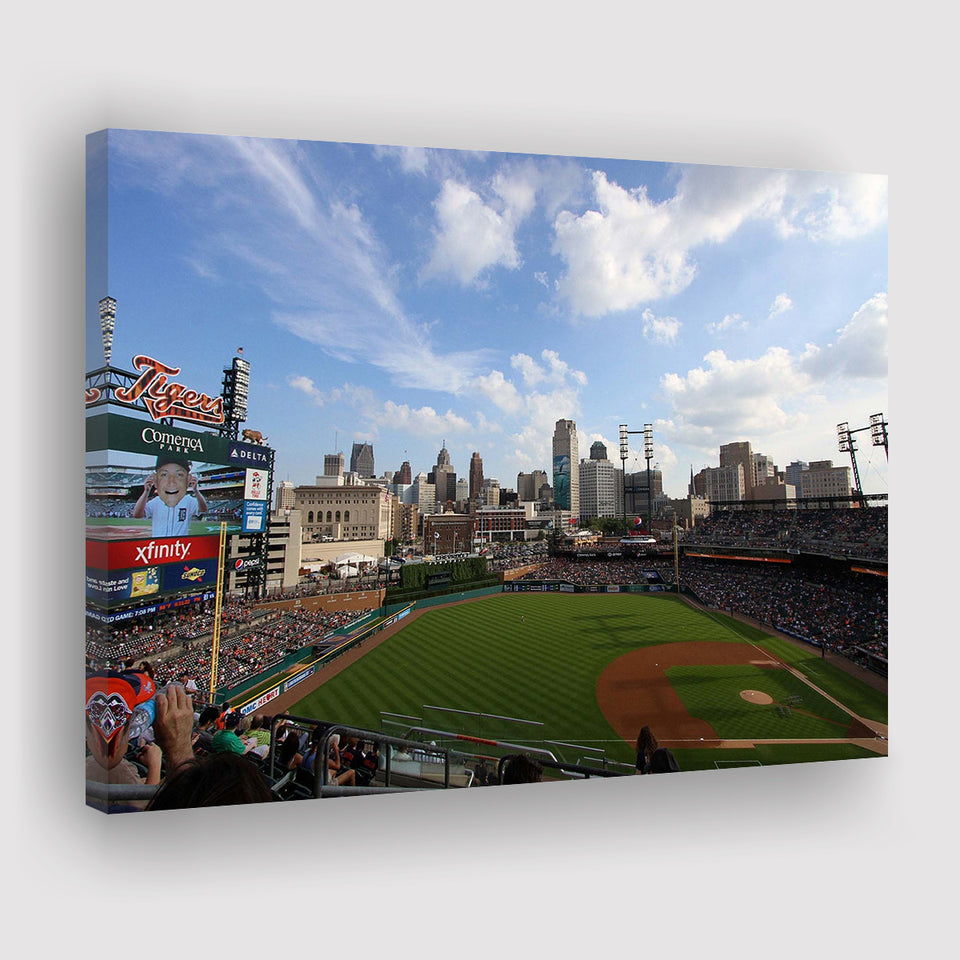 Comerica Park Stadium Canvas Prints Detroit Tigers Wall Art Baseball,Sport Stadium Art Prints, Fan Gift, Wall Decor