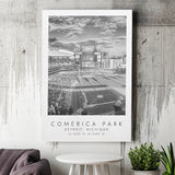 Comerica Park Detroit Tigers Baseball Lovers Black And White Art Canvas Prints Wall Art Home Decor