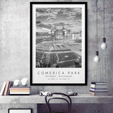 Comerica Park Detroit Tigers Baseball Lovers Black And White Art Framed Art Prints Wall Art Decor, Framed Picture