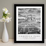 Comerica Park Detroit Tigers Baseball Lovers Black And White Art Framed Art Prints Wall Art Decor, Framed Picture