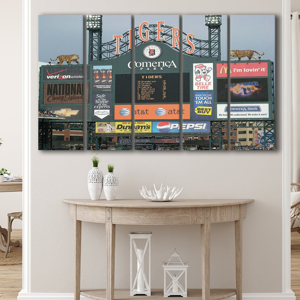 Comerica Park Wall Art Detroit Tigers Stadium Canvas Prints Baseball,Multi Panels B,Sport Stadium Art Prints, Fan Gift