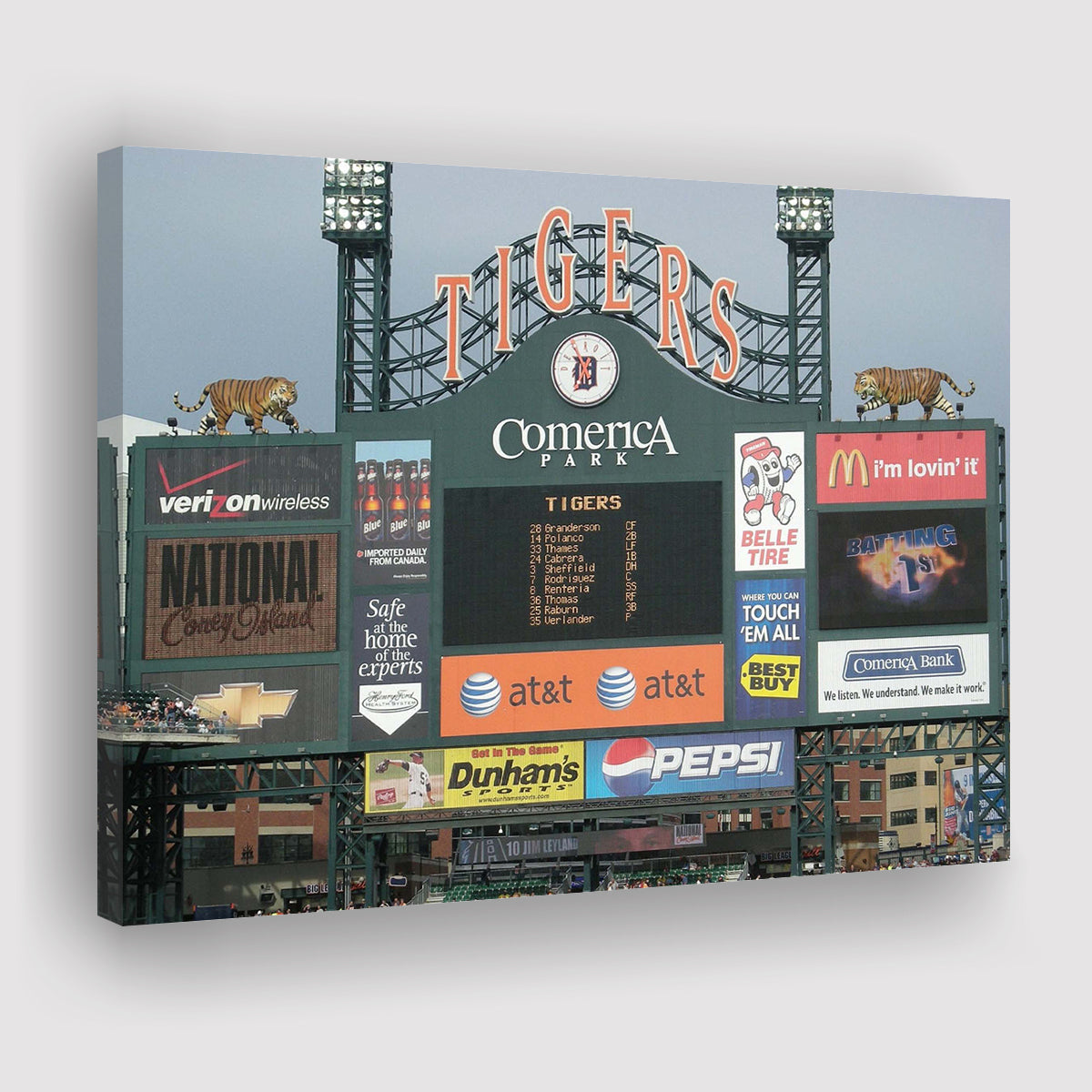 Comerica Park Wall Art Detroit Tigers Stadium Canvas Prints Baseball,M –  UnixCanvas