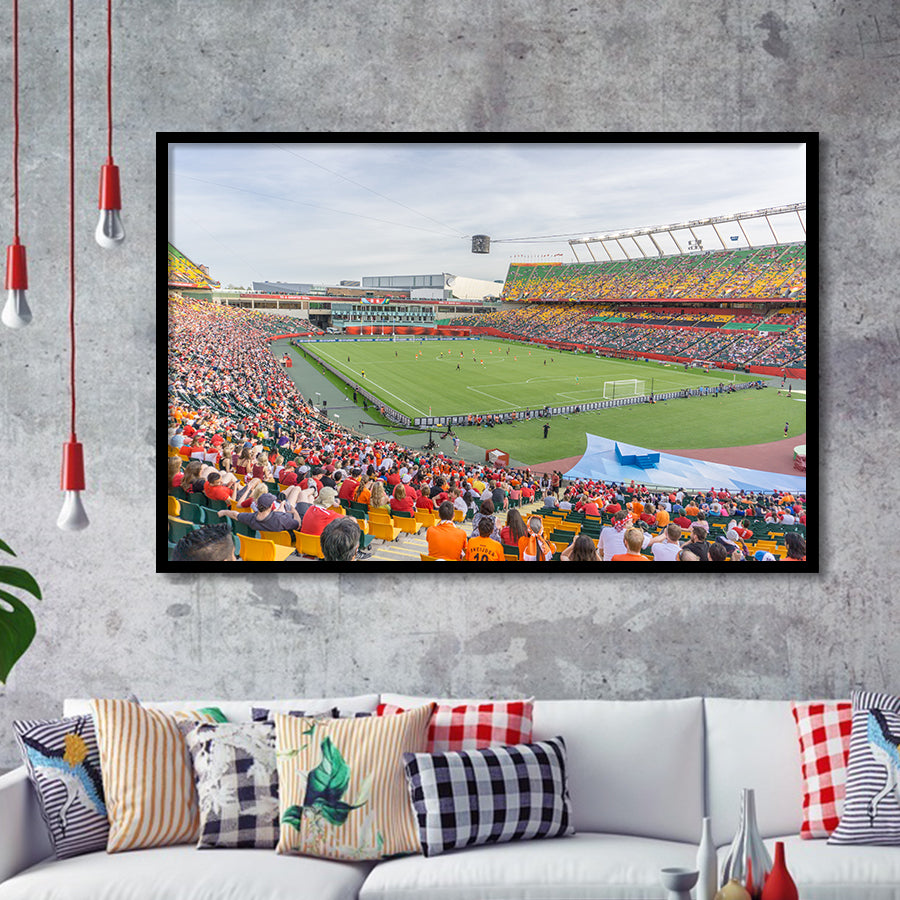 Commonwealth Stadium Soccer, Stadium Canvas, Sport Art, Gift for him, Framed Art Prints Wall Art Decor, Framed Picture