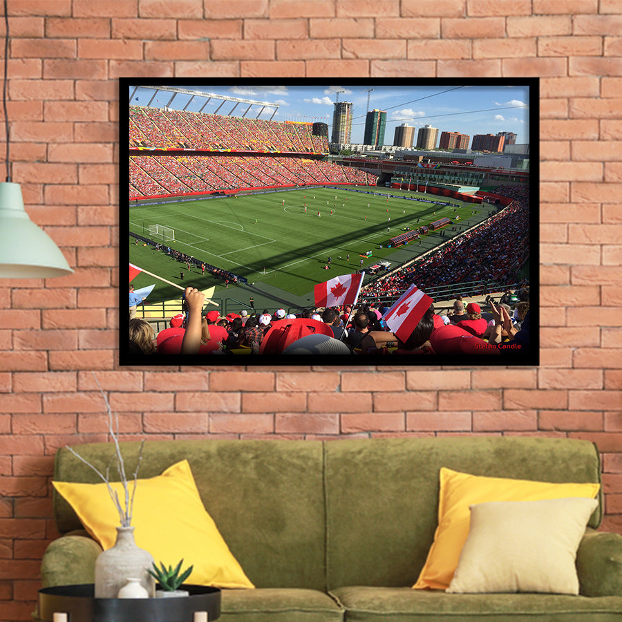 Commonwealth Stadium in Canada, Stadium Canvas, Sport Art, Gift for him, Framed Art Prints Wall Art Decor, Framed Picture