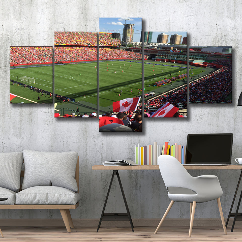Commonwealth Stadium in Canada, Stadium Canvas, Sport Art, Large Canvas, Multi Panels, Canvas Prints Wall Art Decor