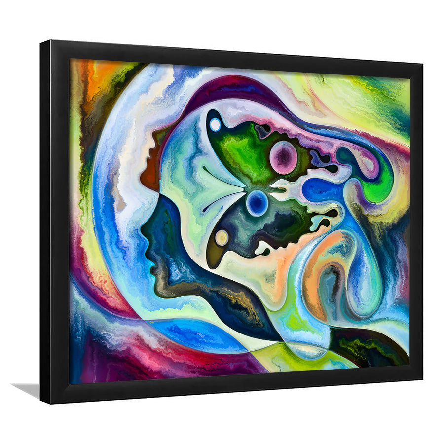 Composition Of People Faces Framed Wall Art - Framed Prints, Art Prints, Print for Sale, Painting Prints