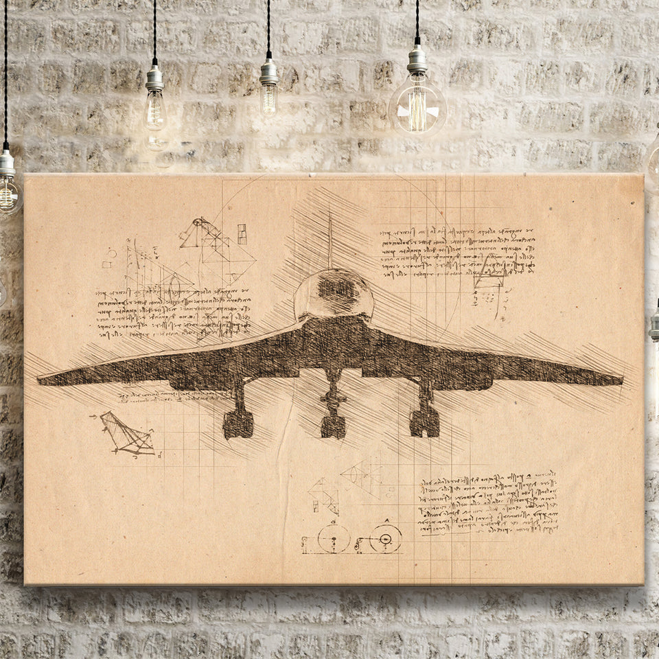 Concorde Aerodynamics Canvas Prints Wall Art - Painting Canvas, Painting Prints, Wall Home Decor, Prints for Sale
