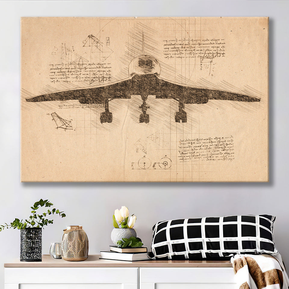 Concorde Aerodynamics Canvas Prints Wall Art - Painting Canvas, Painting Prints, Wall Home Decor, Prints for Sale