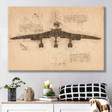 Concorde Aerodynamics Canvas Prints Wall Art - Painting Canvas, Painting Prints, Wall Home Decor, Prints for Sale
