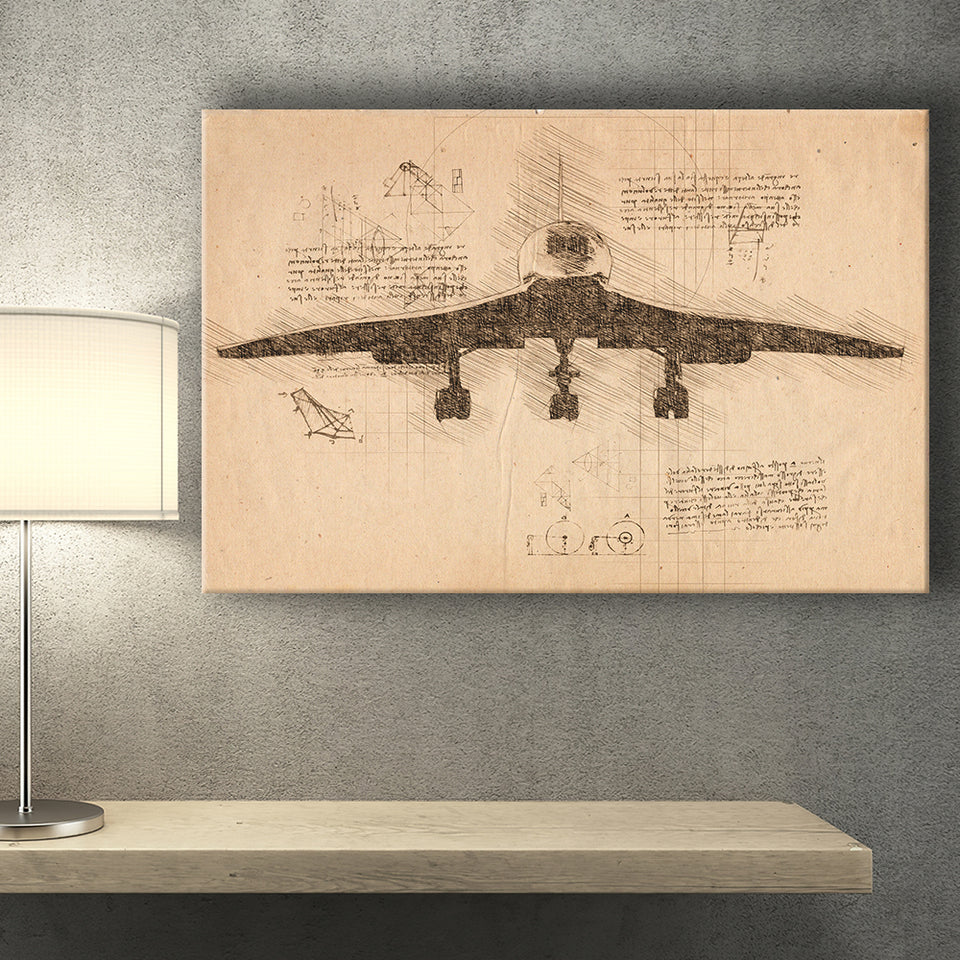 Concorde Aerodynamics Canvas Prints Wall Art - Painting Canvas, Painting Prints, Wall Home Decor, Prints for Sale