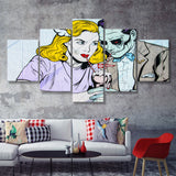 Coney Island Milkshake Pop Art 5 Piece Canvas Prints Wall Art - Painting Prints, Wall Decor,Multi Panel