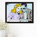 Coney Island Milkshake Pop Art Framed Canvas Prints Wall Art - Painting Prints, Wall Decor, Floating Frame