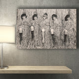 Confetti Girls Photo Black And White Print, Retro Hollywood Flapper Girls Canvas Prints Wall Art Home Decor