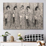 Confetti Girls Photo Black And White Print, Retro Hollywood Flapper Girls Canvas Prints Wall Art Home Decor