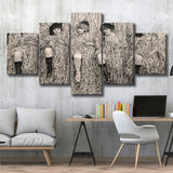 Confetti Girls Photo Black And White Print, Retro Hollywood Flapper Girls 5 Panels, Canvas Prints Wall Art Decor, Large Canvas Art