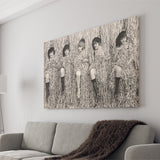 Confetti Girls Photo Black And White Print, Retro Hollywood Flapper Girls Canvas Prints Wall Art Home Decor