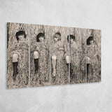 Confetti Girls Photo Black And White Print, Retro Hollywood Flapper Girls Larger Canvas Art, 5 Piece Canvas Prints Wall Art Decor