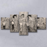 Confetti Girls Photo Black And White Print, Retro Hollywood Flapper Girls 5 Panels, Canvas Prints Wall Art Decor, Large Canvas Art