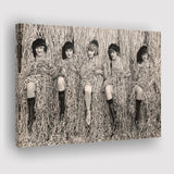 Confetti Girls Photo Black And White Print, Retro Hollywood Flapper Girls Canvas Prints Wall Art Home Decor