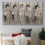 Confetti Girls Photo Black And White Print, Retro Hollywood Flapper Girls Larger Canvas Art, 5 Piece Canvas Prints Wall Art Decor