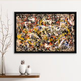 Convergence Abstract Jackson Pollock Style Abstract Expressionism Framed Canvas Prints Wall Art - Painting Prints, Wall Decor,Floating Frame