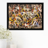 Convergence Abstract Jackson Pollock Style Abstract Expressionism Framed Canvas Prints Wall Art - Painting Prints, Wall Decor,Floating Frame