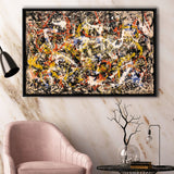 Convergence Abstract Jackson Pollock Style Abstract Expressionism Framed Canvas Prints Wall Art - Painting Prints, Wall Decor,Floating Frame