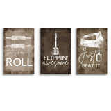 Cookin Vibes Home Kitchen Set of 3 Piece Canvas Prints Wall Art Decor