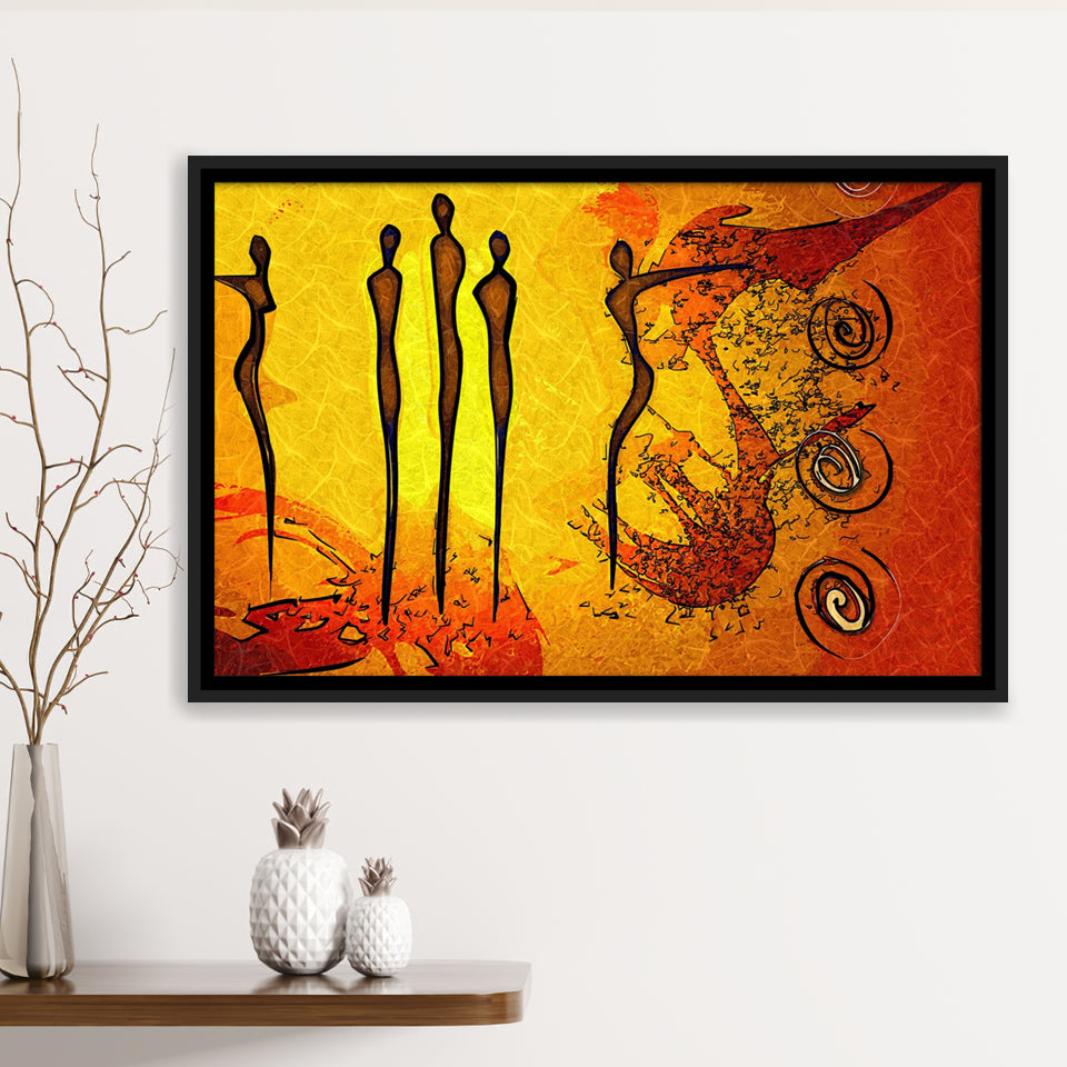 Cool African Style Artwork Modern Framed Canvas Prints Wall Art - Painting Prints, Wall Decor, Floating Frame