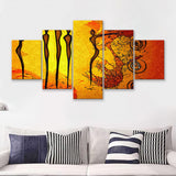 Cool African Style Artwork Modern 5 Piece Canvas Prints Wall Art - Painting Prints, Wall Decor,Multi Panel