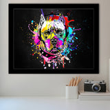 Cool Bulldog On Headphone Colorful Framed Art Print Wall Decor - Painting Art, Wall Art Decor, Framed Picture, Black Frame