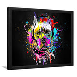 Cool Bulldog On Headphone Colorful Framed Art Print Wall Decor - Painting Art, Wall Art Decor, Framed Picture, Black Frame