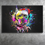 Cool Bulldog On Headphone Colorful Canvas Prints Wall Art Decor - Painting Canvas, Home Decor, Art Print, Art For Sale