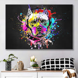 Cool Bulldog On Headphone Colorful Canvas Prints Wall Art Decor - Painting Canvas, Home Decor, Art Print, Art For Sale