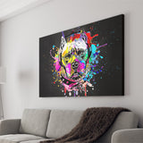 Cool Bulldog On Headphone Colorful Canvas Prints Wall Art Decor - Painting Canvas, Home Decor, Art Print, Art For Sale
